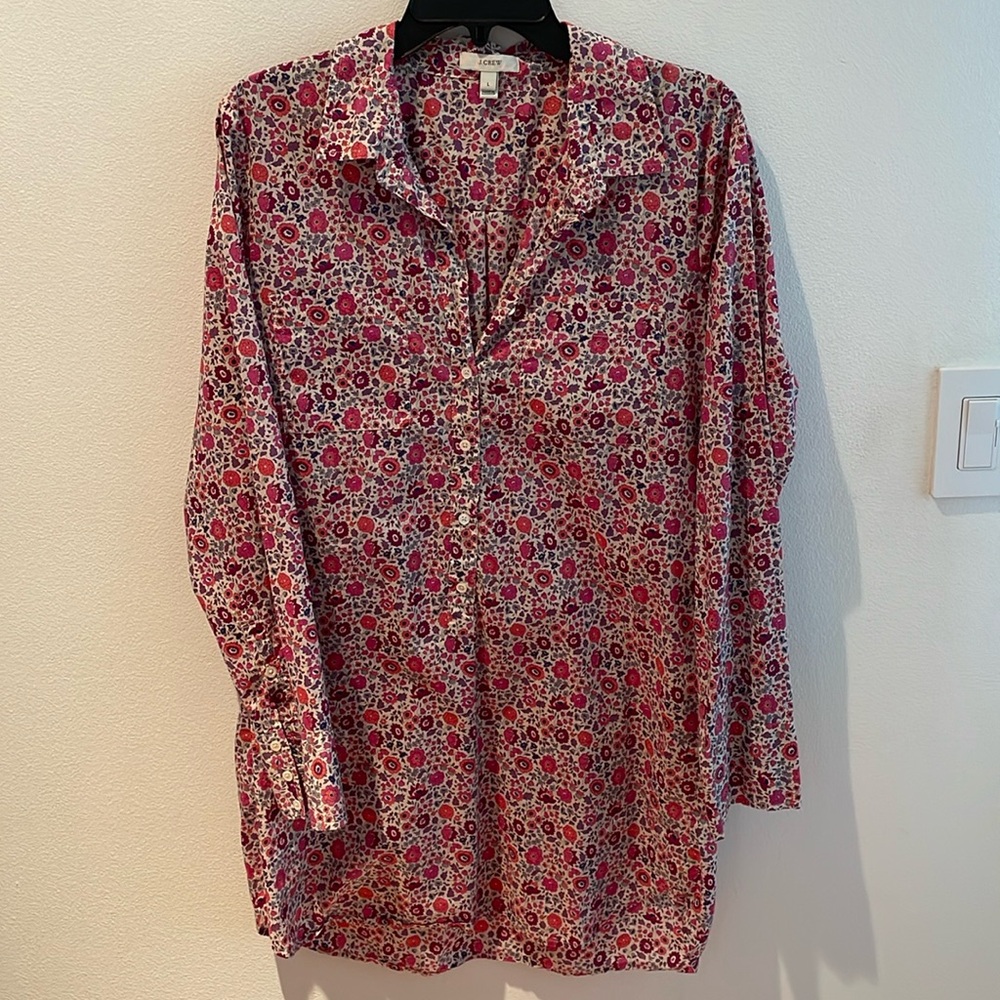 Liberty of London x J.Crew floral shirt dress/tunic Size L